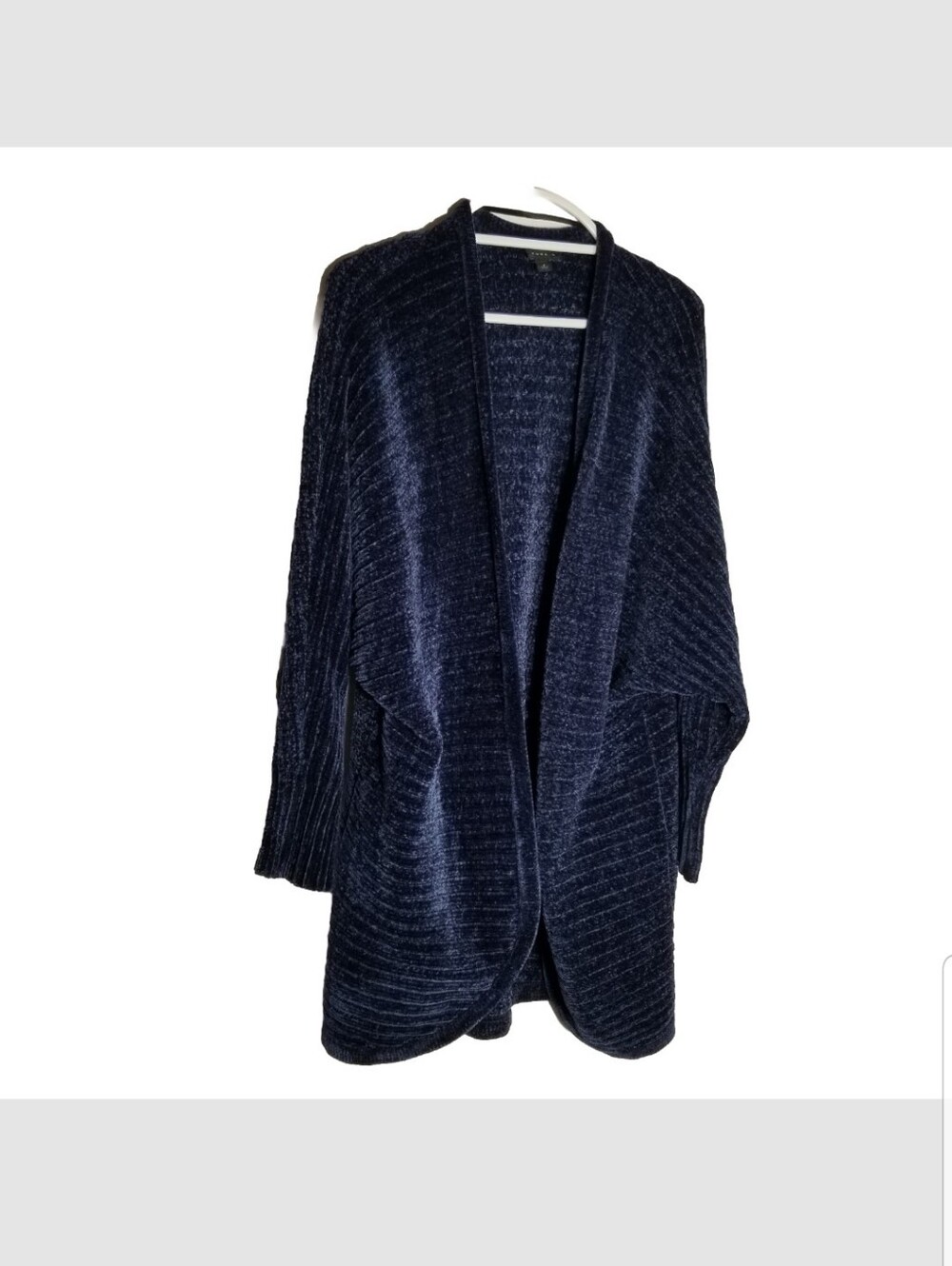 Torrid 2 Cardigan Women's 2X Blue Chenille Open Front Longline Sweater Plush